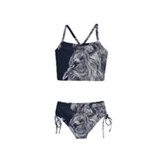 Angry Male Lion Girls  Tankini Swimsuit