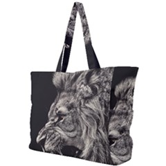 Angry Male Lion Simple Shoulder Bag by Jancukart