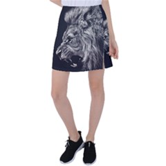 Angry Male Lion Tennis Skirt by Jancukart