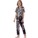 Angry Male Lion Kids  Satin Short Sleeve Pajamas Set View1