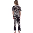 Angry Male Lion Kids  Satin Short Sleeve Pajamas Set View2