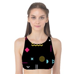 Geometric Art Colorful Shape Tank Bikini Top by Ravend