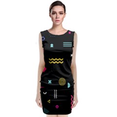 Geometric Art Colorful Shape Classic Sleeveless Midi Dress by Ravend