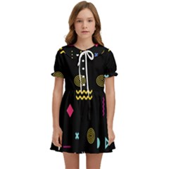 Geometric Art Colorful Shape Kids  Sweet Collar Dress by Ravend