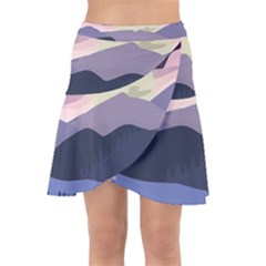 Illustration People Enjoying Summer Season Wrap Front Skirt by Ravend