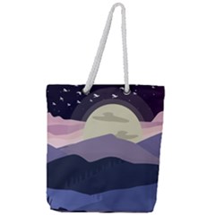 Illustration People Enjoying Summer Season Full Print Rope Handle Tote (large) by Ravend