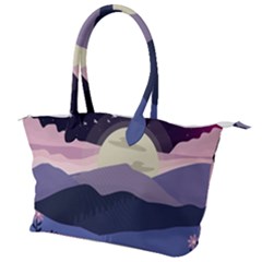 Illustration People Enjoying Summer Season Canvas Shoulder Bag by Ravend