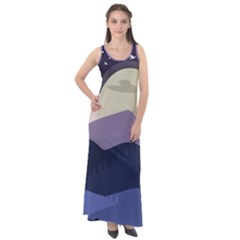 Illustration People Enjoying Summer Season Sleeveless Velour Maxi Dress by Ravend