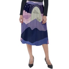 Illustration People Enjoying Summer Season Classic Velour Midi Skirt  by Ravend