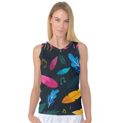 Illustrations Background Pattern Leaves Leaf Nature Texture Women s Basketball Tank Top by Ravend