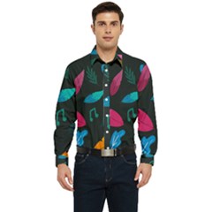 Illustrations Background Pattern Leaves Leaf Nature Texture Men s Long Sleeve  Shirt by Ravend