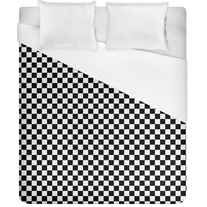 Black And White Background Black Board Checker Duvet Cover (California King Size)