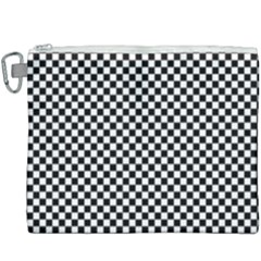 Black And White Background Black Board Checker Canvas Cosmetic Bag (xxxl) by Ravend