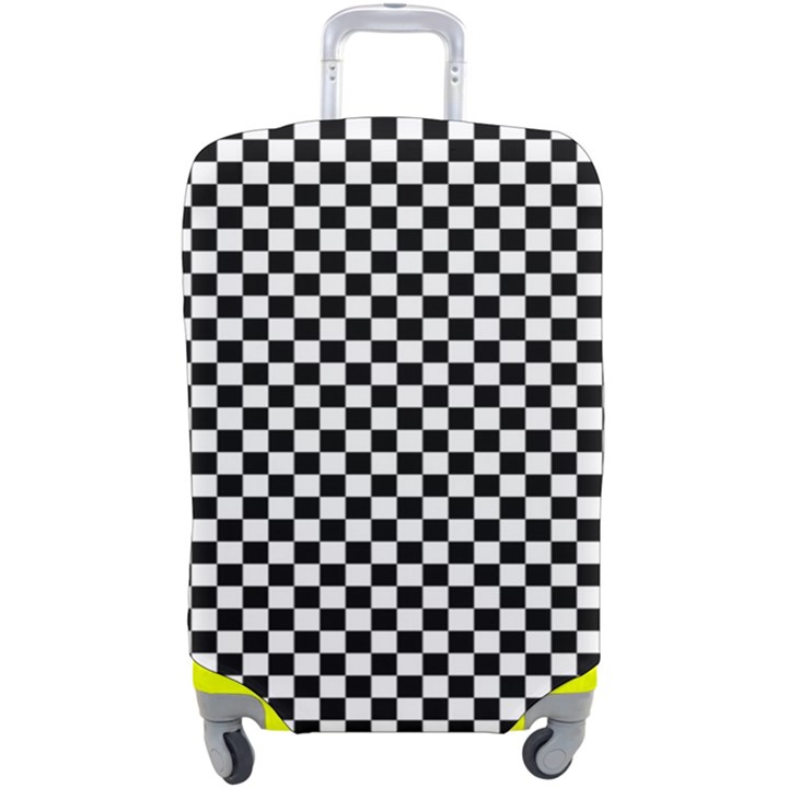 Black And White Background Black Board Checker Luggage Cover (Large)