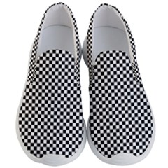 Black And White Background Black Board Checker Men s Lightweight Slip Ons by Ravend