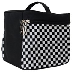 Black And White Background Black Board Checker Make Up Travel Bag (big) by Ravend