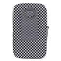 Black And White Background Black Board Checker Waist Pouch (Small) View2