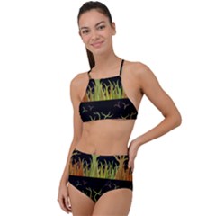 Background Decor Backdrop Design High Waist Tankini Set by Ravend