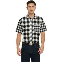 Square Diagonal Pattern Seamless Men s Short Sleeve Pocket Shirt  by Ravend