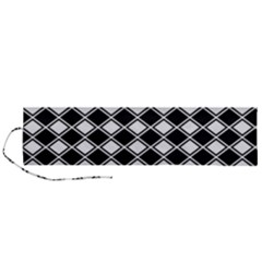 Square Diagonal Pattern Seamless Roll Up Canvas Pencil Holder (l) by Ravend