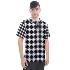 Square Diagonal Pattern Seamless Men s Polo Tee by Ravend