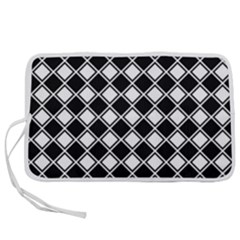 Square Diagonal Pattern Seamless Pen Storage Case (l) by Ravend