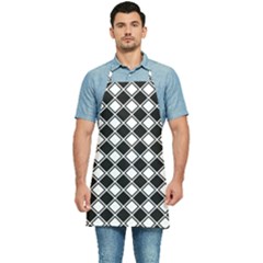 Square Diagonal Pattern Seamless Kitchen Apron by Ravend