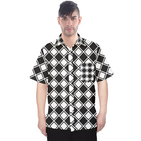 Square Diagonal Pattern Seamless Men s Hawaii Shirt by Ravend