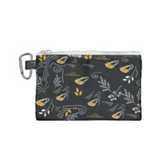 Illustration Leaves Leaf Naturecoffee Digital Paper Cup Canvas Cosmetic Bag (small)