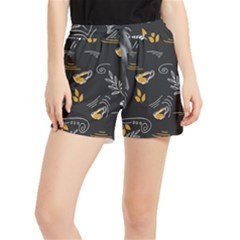 Illustration Leaves Leaf Naturecoffee Digital Paper Cup Women s Runner Shorts by Ravend