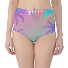 Nature Palm Tree Leaves Leaf Plant Tropical Classic High-waist Bikini Bottoms by Ravend