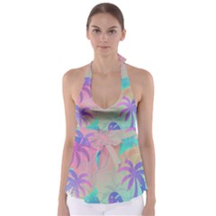 Nature Palm Tree Leaves Leaf Plant Tropical Babydoll Tankini Top by Ravend