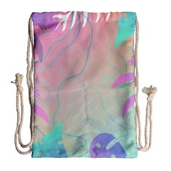 Nature Palm Tree Leaves Leaf Plant Tropical Drawstring Bag (large) by Ravend