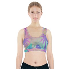 Nature Palm Tree Leaves Leaf Plant Tropical Sports Bra With Pocket