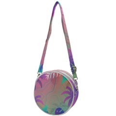 Nature Palm Tree Leaves Leaf Plant Tropical Crossbody Circle Bag by Ravend