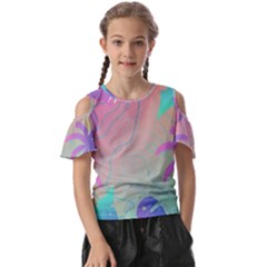 Nature Palm Tree Leaves Leaf Plant Tropical Kids  Butterfly Cutout Tee by Ravend