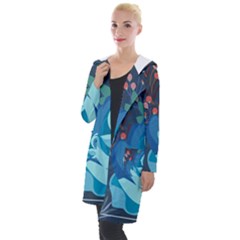 Floral Background Digital Art Hooded Pocket Cardigan by Ravend