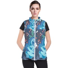 Floral Background Digital Art Women s Puffer Vest by Ravend