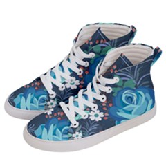 Floral Background Digital Art Men s Hi-top Skate Sneakers by Ravend