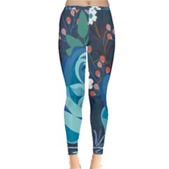 Floral Background Digital Art Inside Out Leggings by Ravend