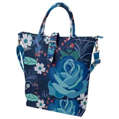 Floral Background Digital Art Buckle Top Tote Bag by Ravend