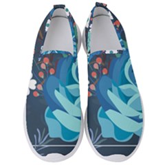 Floral Background Digital Art Men s Slip On Sneakers by Ravend