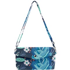 Floral Background Digital Art Removable Strap Clutch Bag by Ravend