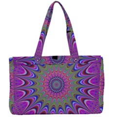 Art Mandala Design Ornament Flower Canvas Work Bag by Ravend