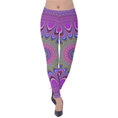 Art Mandala Design Ornament Flower Velvet Leggings by Ravend