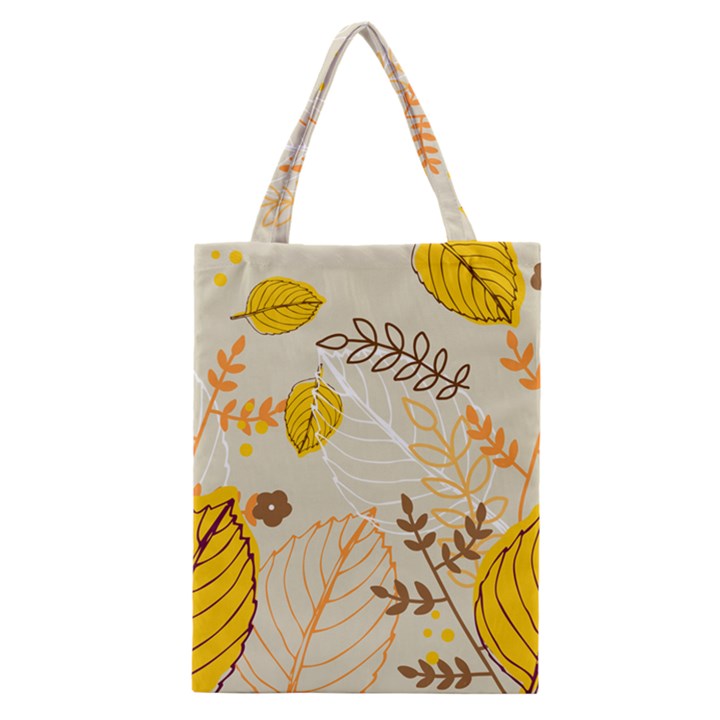 Nature Leaves Leaf Flowers Flower Background Wallpaper Classic Tote Bag