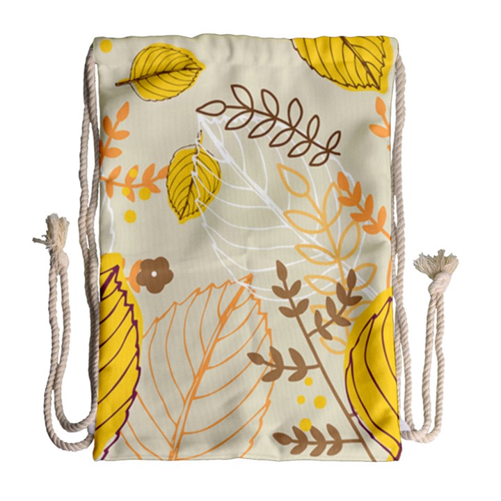 Nature Leaves Leaf Flowers Flower Background Wallpaper Drawstring Bag (Large)