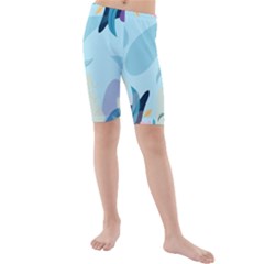 Leaves Leaf Nature Background Plant Kids  Mid Length Swim Shorts by danenraven