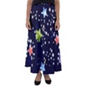 Illustration Abstract Heart Cover Blue Gift Flared Maxi Skirt View1