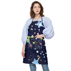 Illustration Abstract Heart Cover Blue Gift Pocket Apron by danenraven